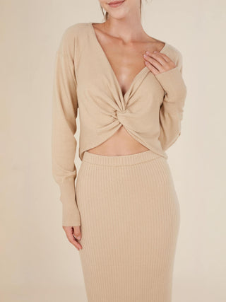 Reis Knitted Twist Front Top - Rawbought