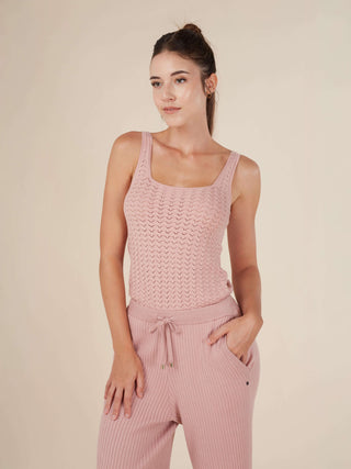 Reis Pointelle Knit Square Neck Tank Top - Rawbought