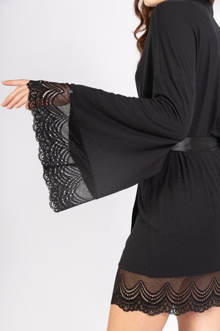 Carezza Lace Modal Robe - Rawbought