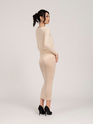 Lumiere Pointelle Knit Cardi - Rawbought