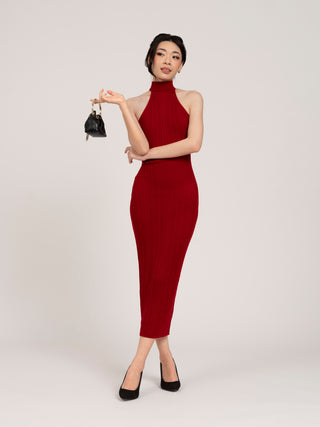 Lumiere Sheer Halter Neck Dress - Rawbought