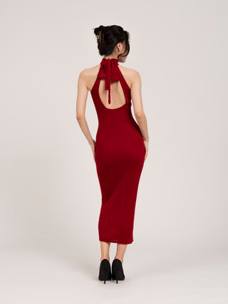 Lumiere Sheer Halter Neck Dress - Rawbought
