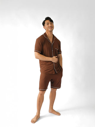 Men’s Short Espresso Je Dors Pyjamas Set - Rawbought