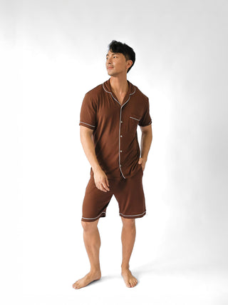 Men’s Short Espresso Je Dors Pyjamas Set - Rawbought