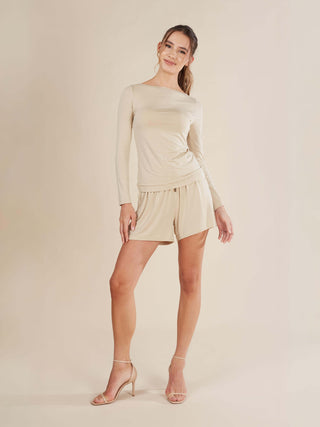 Daydream Boat Neck Long Sleeve Top - Rawbought