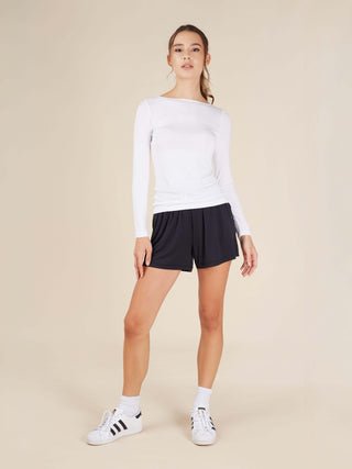 Daydream Boat Neck Long Sleeve Top - Rawbought