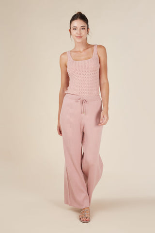 [1]-[Reis Knitted Wide Leg Pants]-[Misty Rose]-[Front]