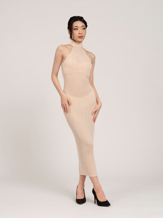 Lumiere Sheer Halter Neck Dress