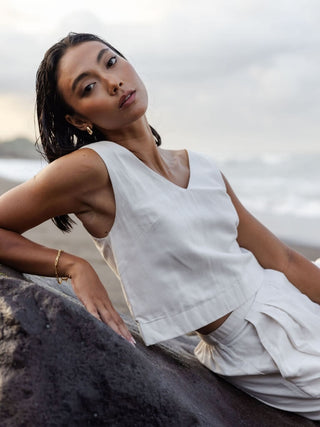 Terra Linen V-Neck Lounge Tank