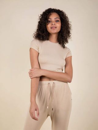 Daydream Ribbed Crop Tee - Rawbought