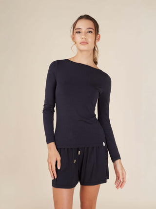 Daydream Boat Neck Long Sleeve Top - Rawbought