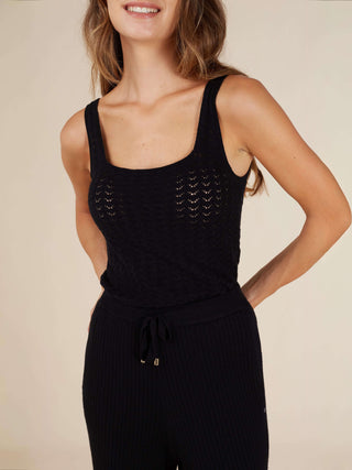 Reis Pointelle Knit Square Neck Tank Top - Rawbought