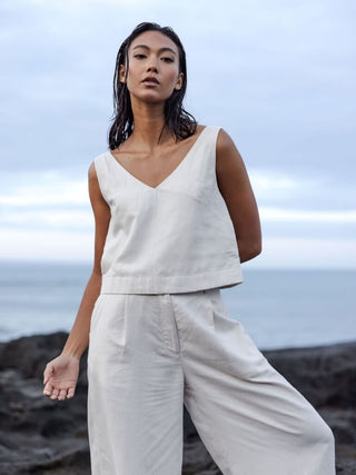 Terra Linen V-Neck Lounge Tank