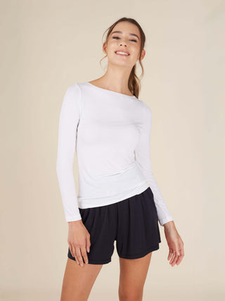 Daydream Boat Neck Long Sleeve Top - Rawbought