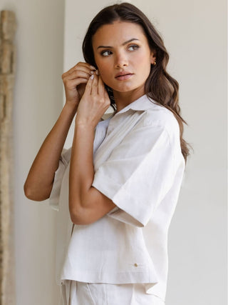 Terra Linen Lounge Short Sleeve Shirt