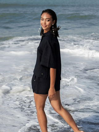 Terra Linen Lounge Short Sleeve Shirt