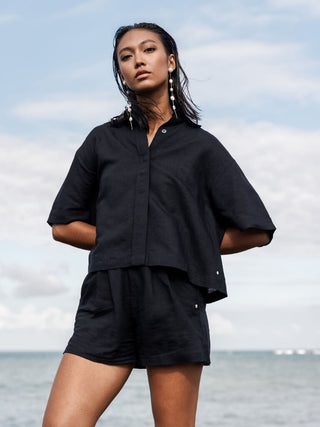 Terra Linen Lounge Short Sleeve Shirt