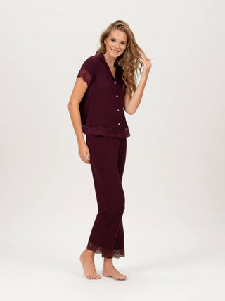 Carezza Lace Short Sleeve Pyjamas Top - Rawbought