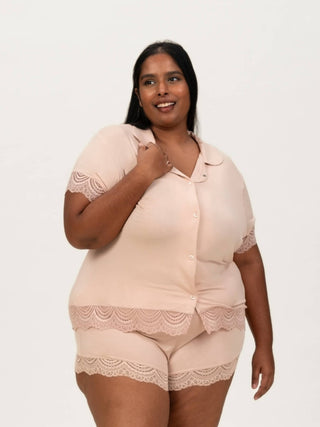 Carezza Lace Short Sleeve Pyjamas Top - Rawbought