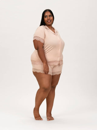 Carezza Lace Short Sleeve Pyjamas Top - Rawbought