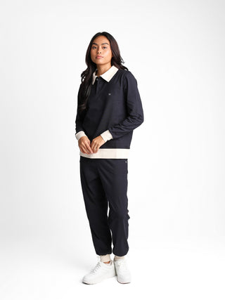 Unisex cotton-modal joggers with tapered legs, deep pockets, drawstring elasticated waist, and soft structure.