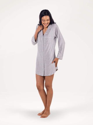 Je Dors Grey Melange Sleepshirt Pajamas - Rawbought