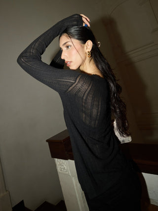 Lumiere Pointelle Knit Cardi - Rawbought