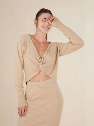 Reis Knitted Twist Front Top