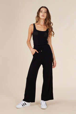 [1]-[Reis Knitted Wide Leg Pants]-[Black]-[Front]